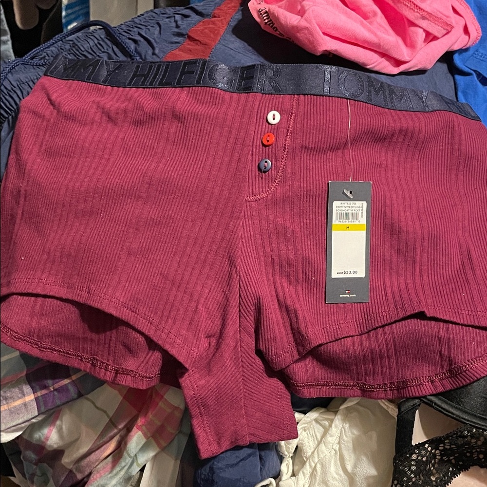 Tommy Hilfiger Dark Red Boy Shorts